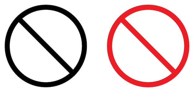 Set of ban symbols