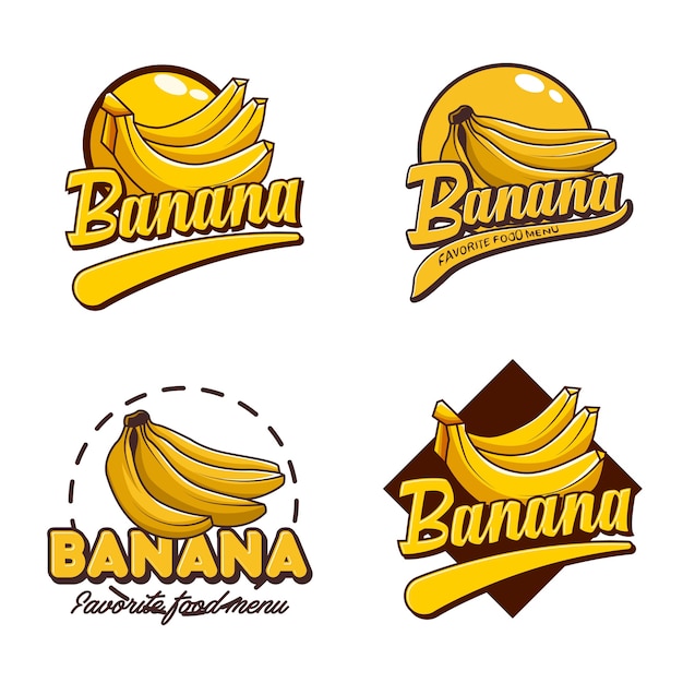 Vettore un distintivo del logo set banana