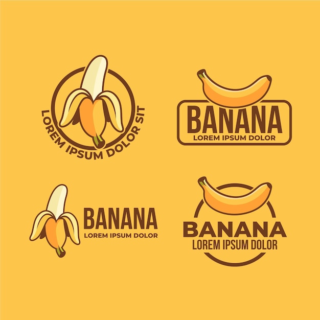 Set of banana logo templates