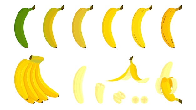 Set the bananas completely raw into ripening Cartoon bananas Peel the bananas