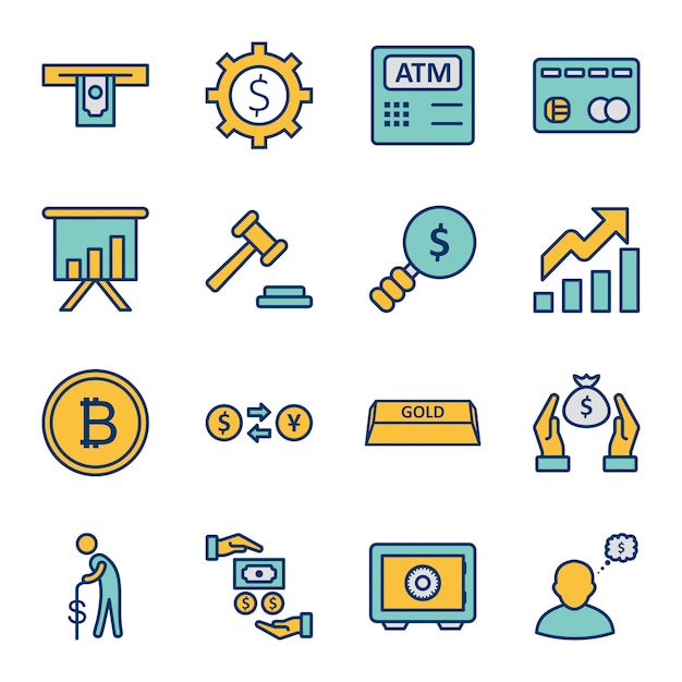 Set of  banking icons   isolated elements