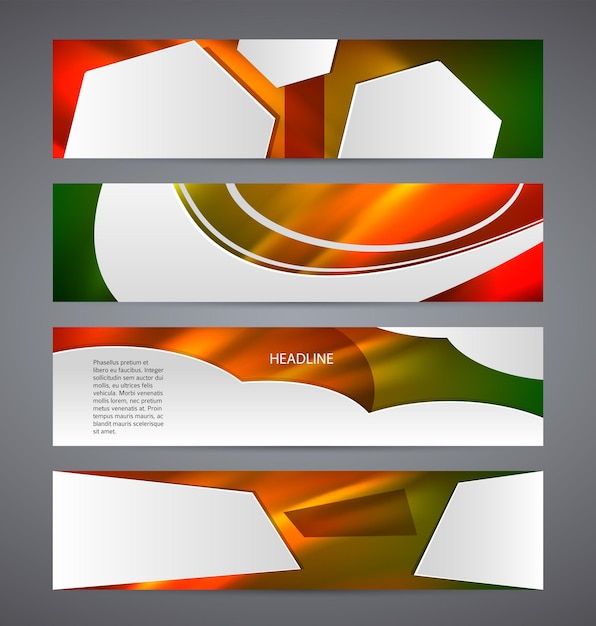 Vector set banner headline horizontal layout hot background01