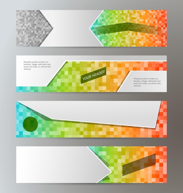 Vector set banner kop horizontale lay-out mozaïek background03