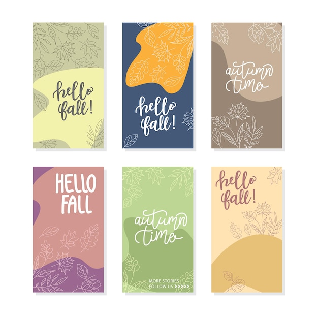 Set banner for social media stories cards flyer poster banners and other promotion Autumn concept