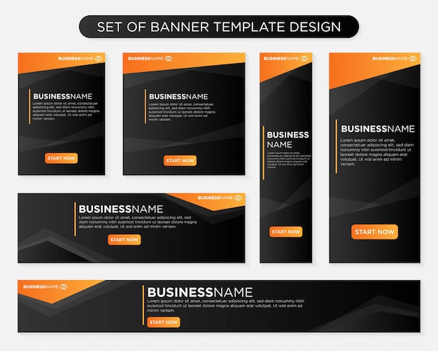 Set of banner template design