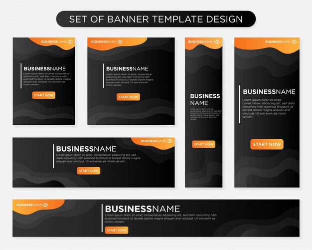 Set of banner template design