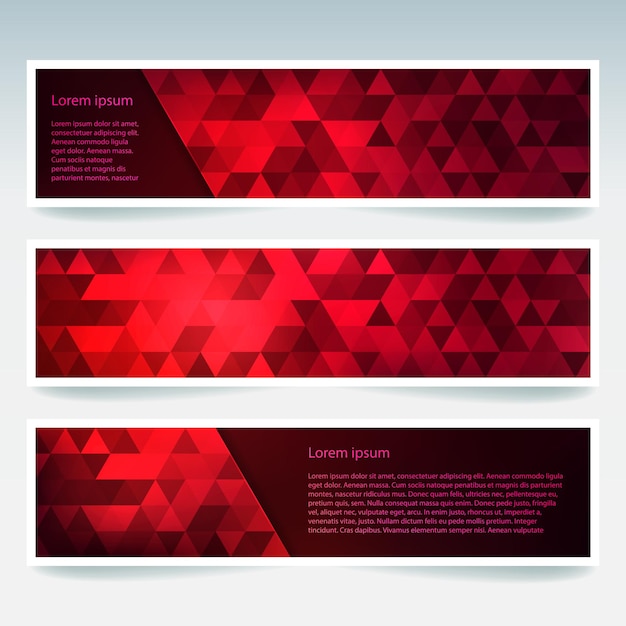 Vector set of banner templates with abstract background modern vector