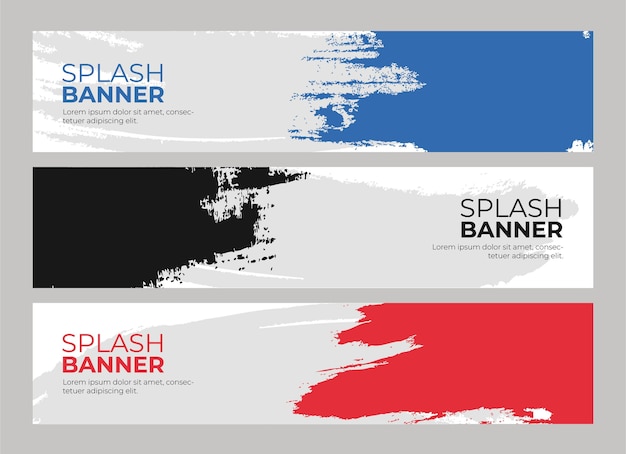 Vector set of banners colorful splash