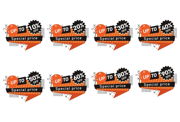 Set banners korting procent geometrie vector