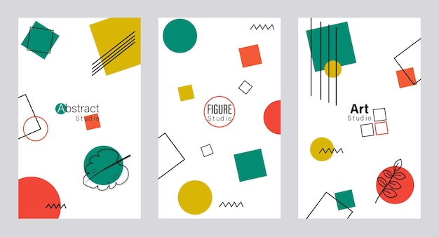 Set banners met geometrische figuren