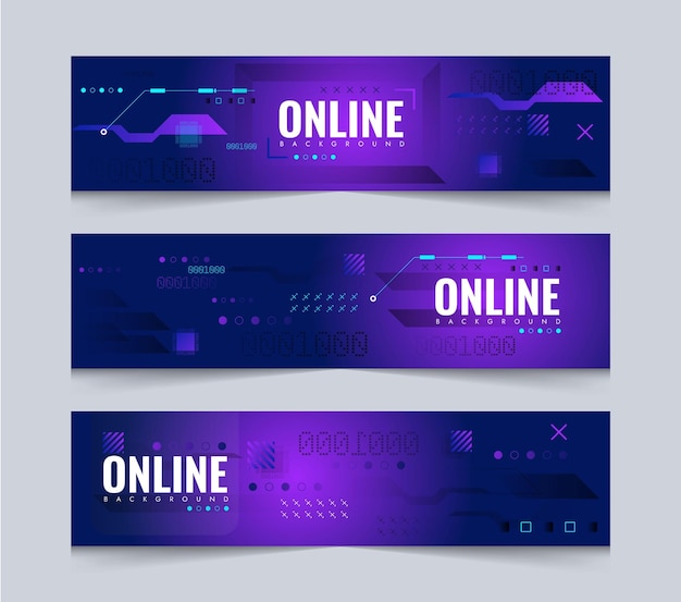 A set of banners for online and internet.