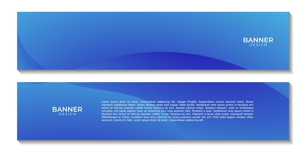 a set of banners simple blue wave gradient background for business