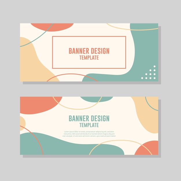 Set banners sjablonen in pastelkleuren