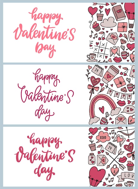 Vettore set di banner per il design di san valentino