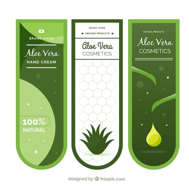 Set banners voor aloë vera producten