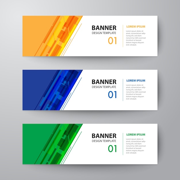 Vector set of banners web template abstract vector background