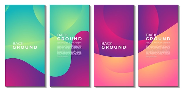 A set of banners with colorful swirls.