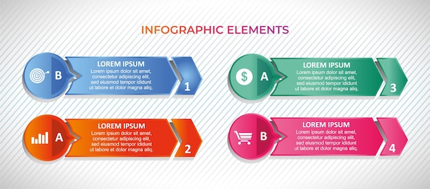 Set di banner con elementi infografici