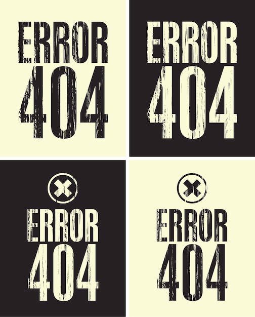 набор баннеров с надписью ошибка 404