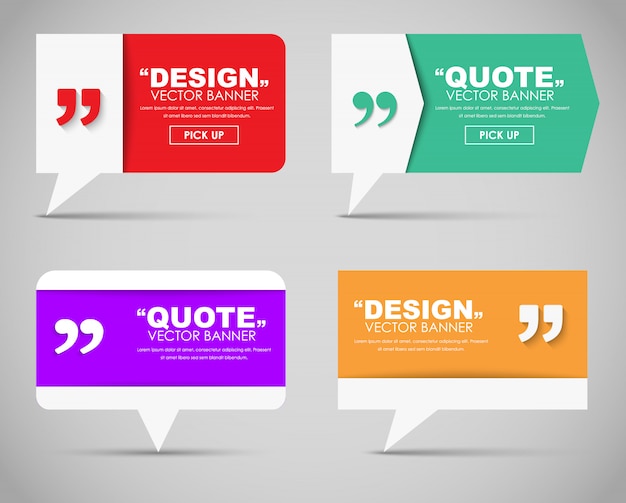 Set of banners with a quote bubble