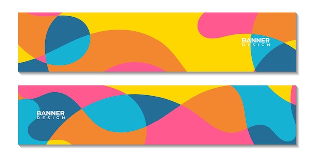 Vector a set of banners with summer colorful background vector illustration