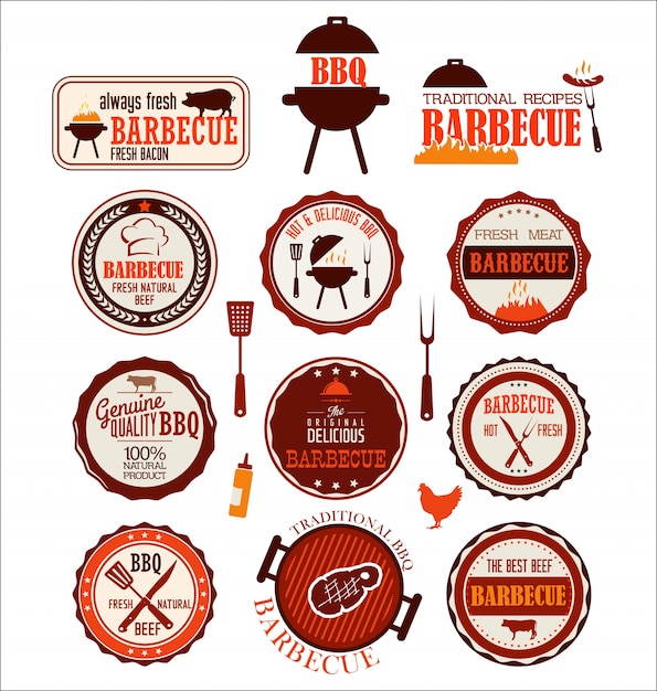 Set barbecue labels