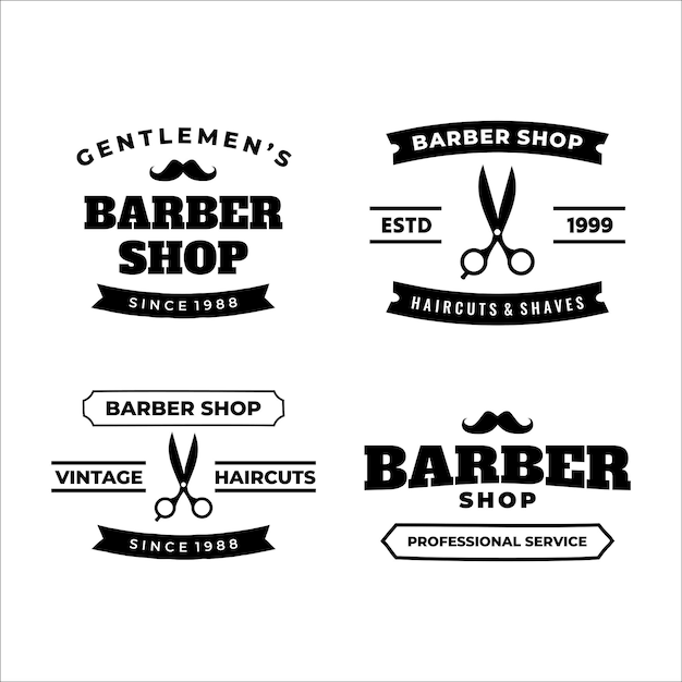 Set of barbershop logo vector