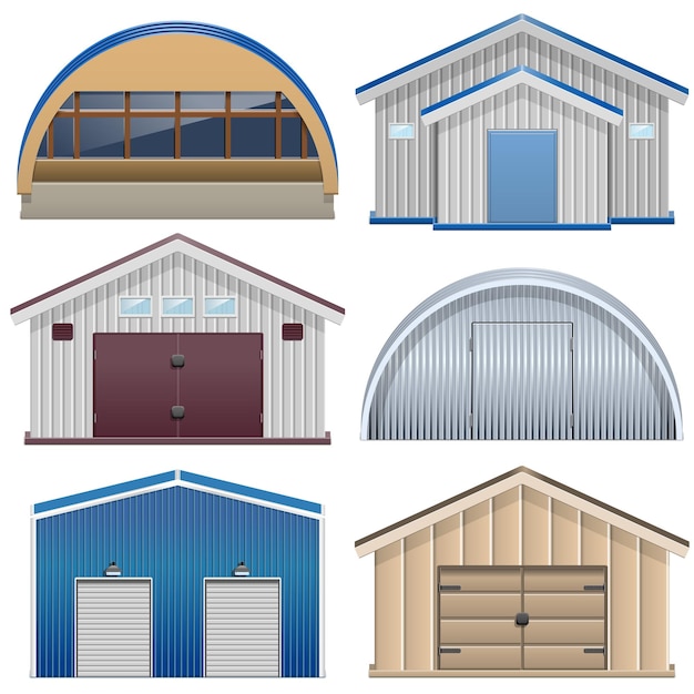 Vector set of barns isolated on white