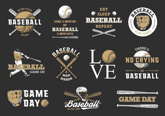 Vector set of baseball logos