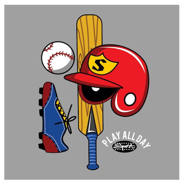 Set baseball sport graphic t shirt design