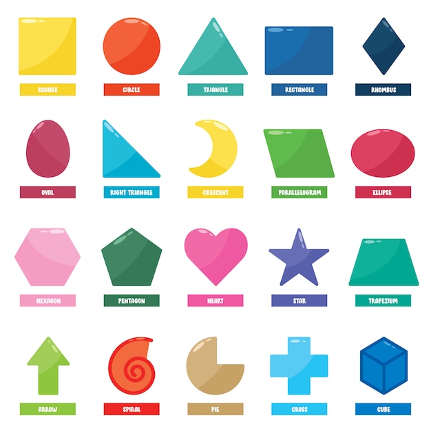 Vector set of basic geometric shapes