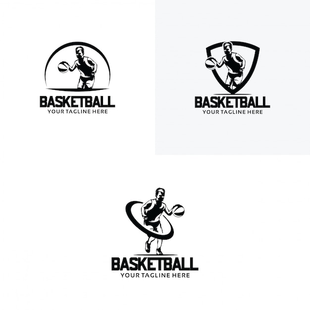 Set basketbal logo ontwerpsjablonen