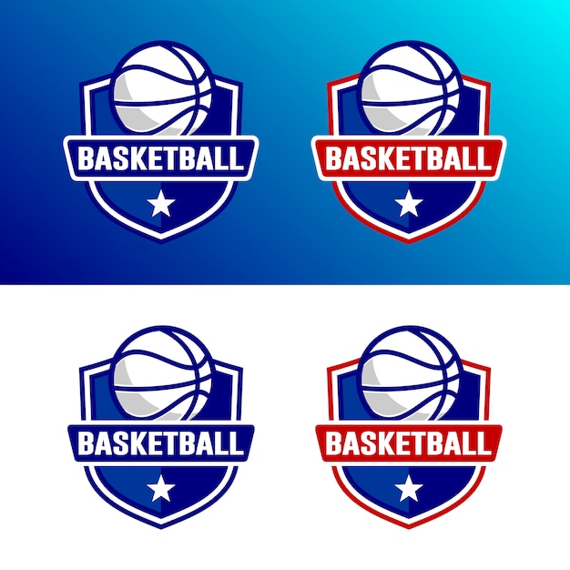 Set di modello di logo di basket