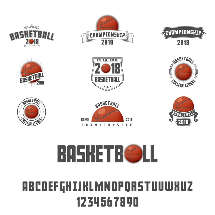 Vector set of basketball logo