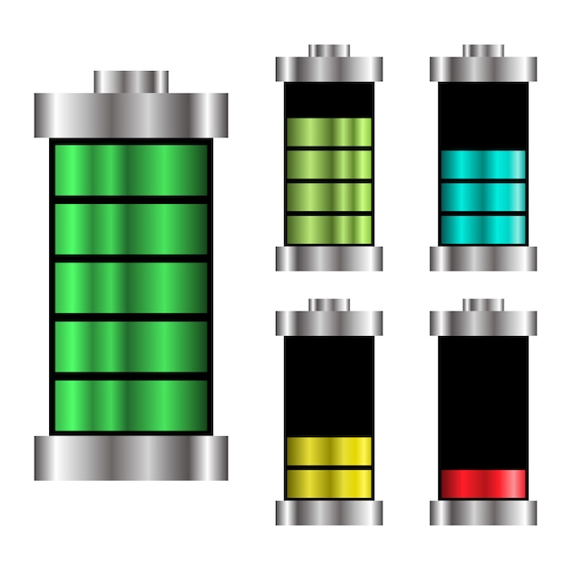 Set batterij logo energie charge illustratie