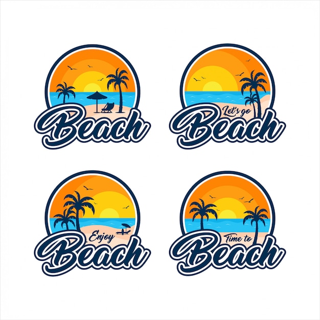 Set of beach badges