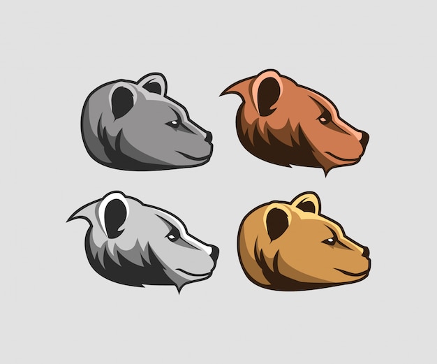 Set of bear head logo