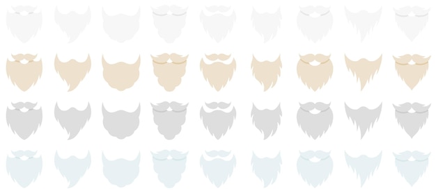 Set of Beard in flat style isolated