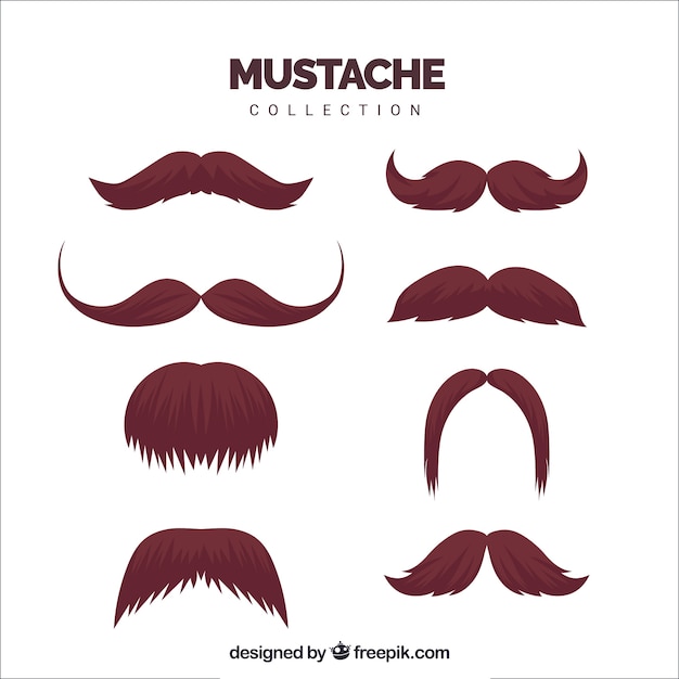 Vector set of beards and moustaches