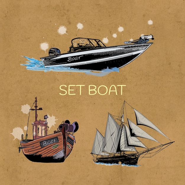 a set of beautiful boats