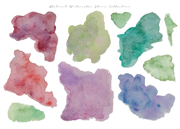 a set of beautiful brush stroke watercolor stain