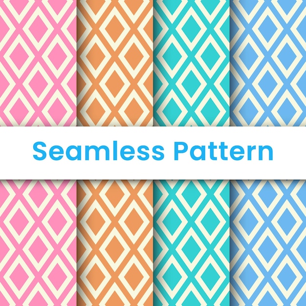 Set beautiful and cute colorful geometric seamless pattern for wallpaper