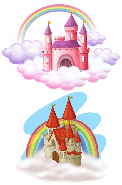 A Set of Beautiful Fairy Tale Castle