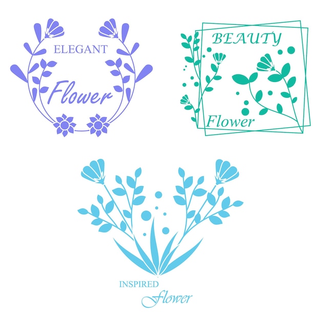 Set of beautiful floral elegant vector graphics