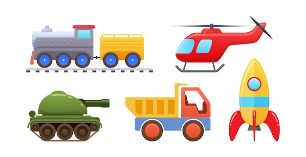 Vector set of beautiful logic developing colored children's toys