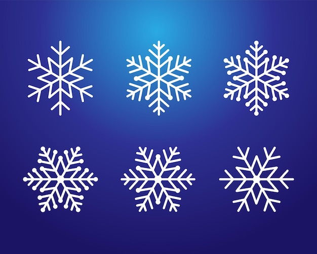 Set of beautiful snowflakes, creative concept. Winter seasons or Christmas greeting elements.