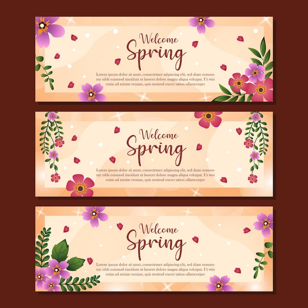 Set of Beautiful Spring Banner