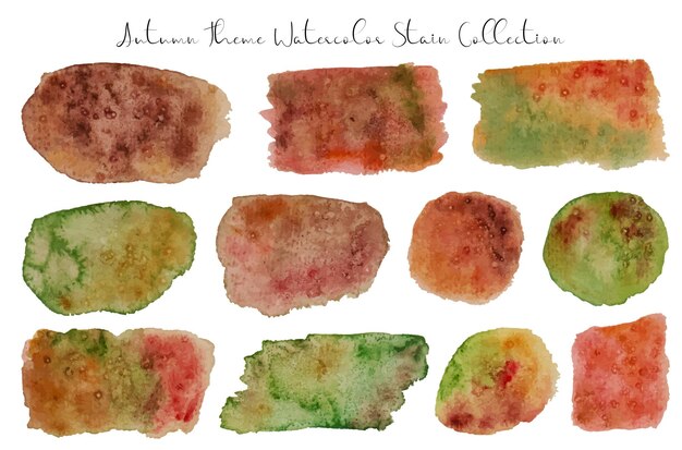 Vector a set of beautiful watercolor stain