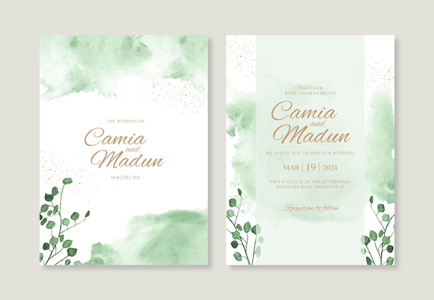 set of Beautiful wedding invitations