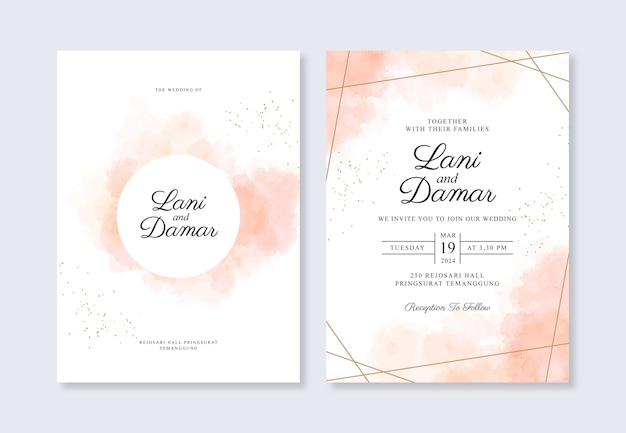 Set of beautiful wedding invitations